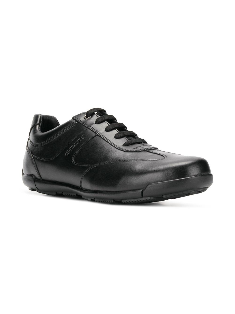 Geox Leather Edgware Sneakers in Black for Men - Lyst