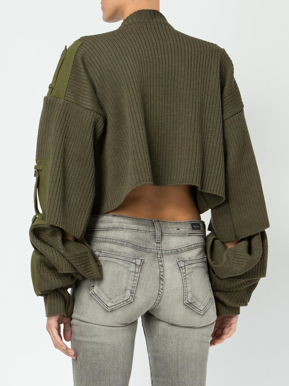 green cropped sweater
