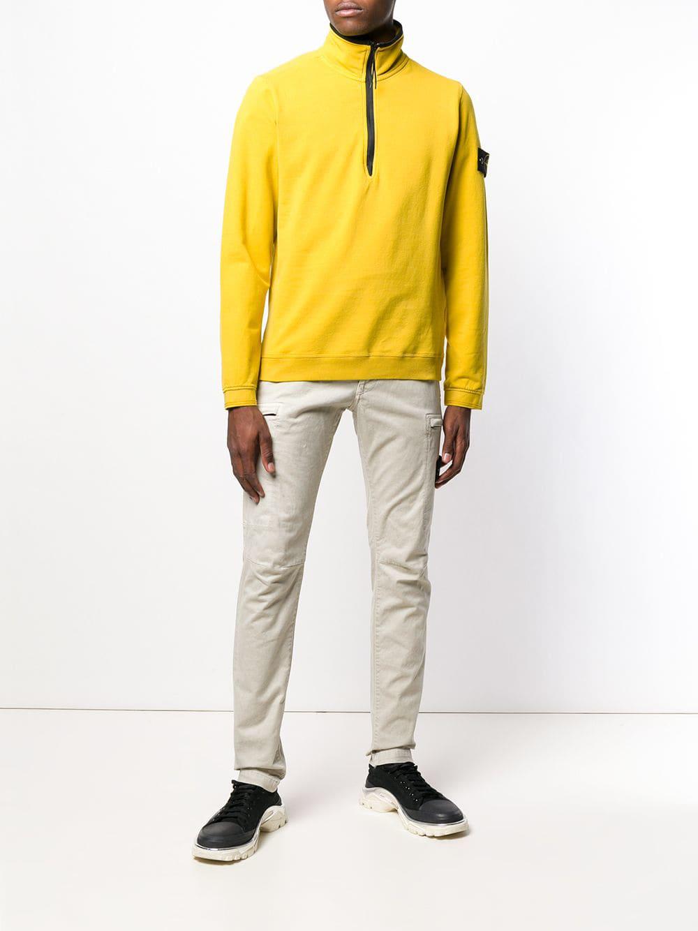 yellow half zip sweatshirt