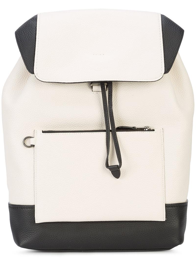 black and white coach backpack