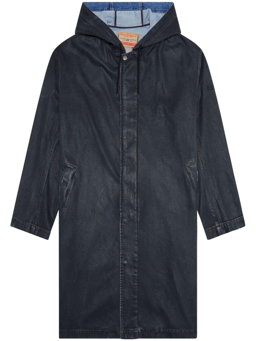 DIESEL Dcots Hooded Coat in Blue for Men Lyst