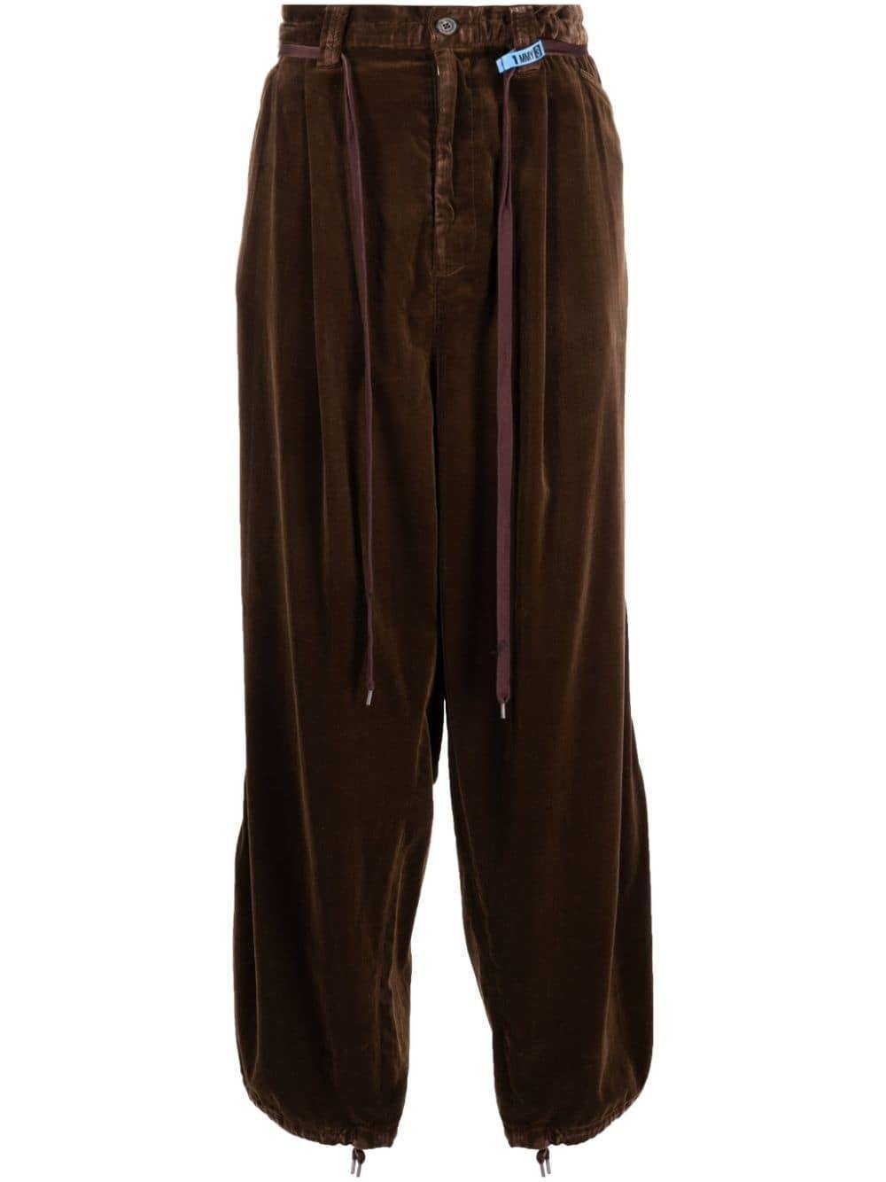 Maison Mihara Yasuhiro Wide-leg Velvet Trousers in Brown for Men