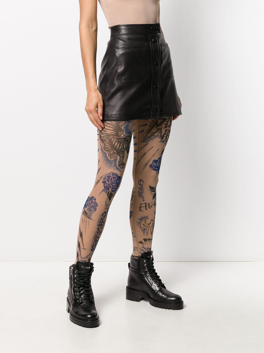 DIESEL Print Sheer leggings Black |