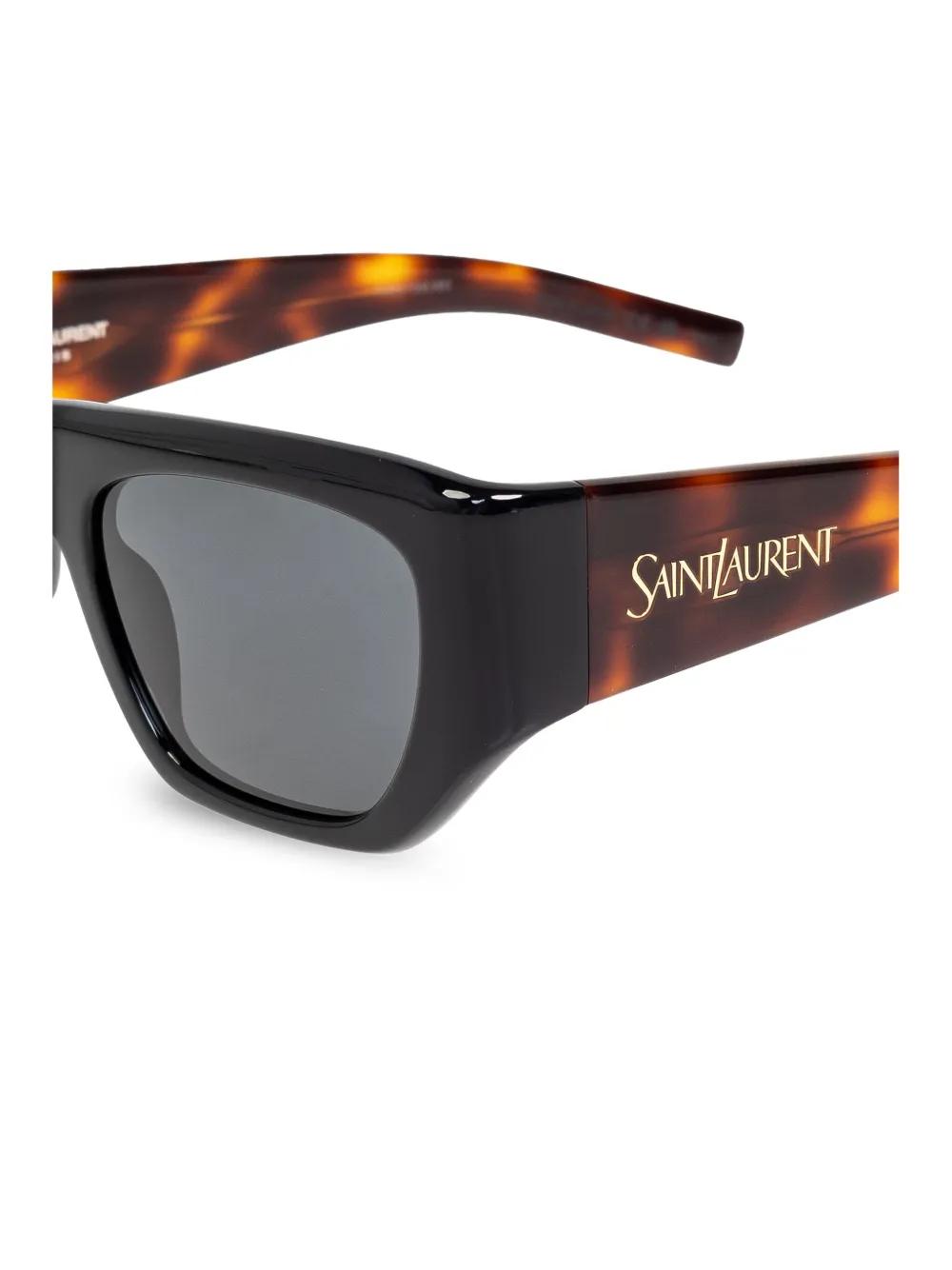 Saint Laurent Chunky Square Sunglasses - Tortoiseshell Front & Black Temples SAINT LAURENT EYEWEAR Square-frame tortoiseshell acetate  main image 4