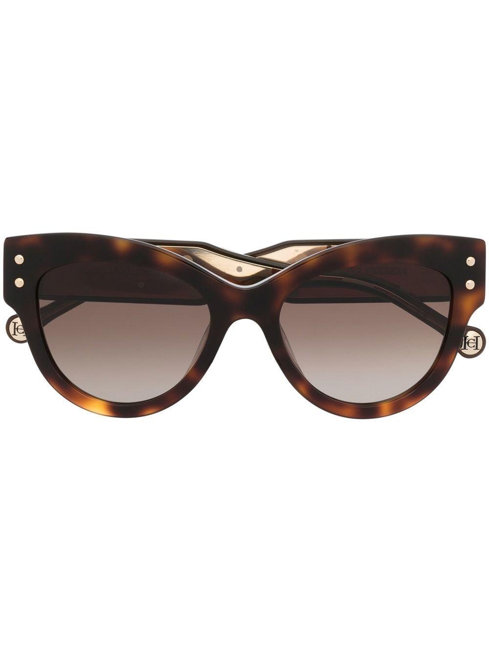 Carolina Herrera Tortoiseshell-effect Cat-eye Sunglasses in Brown | Lyst