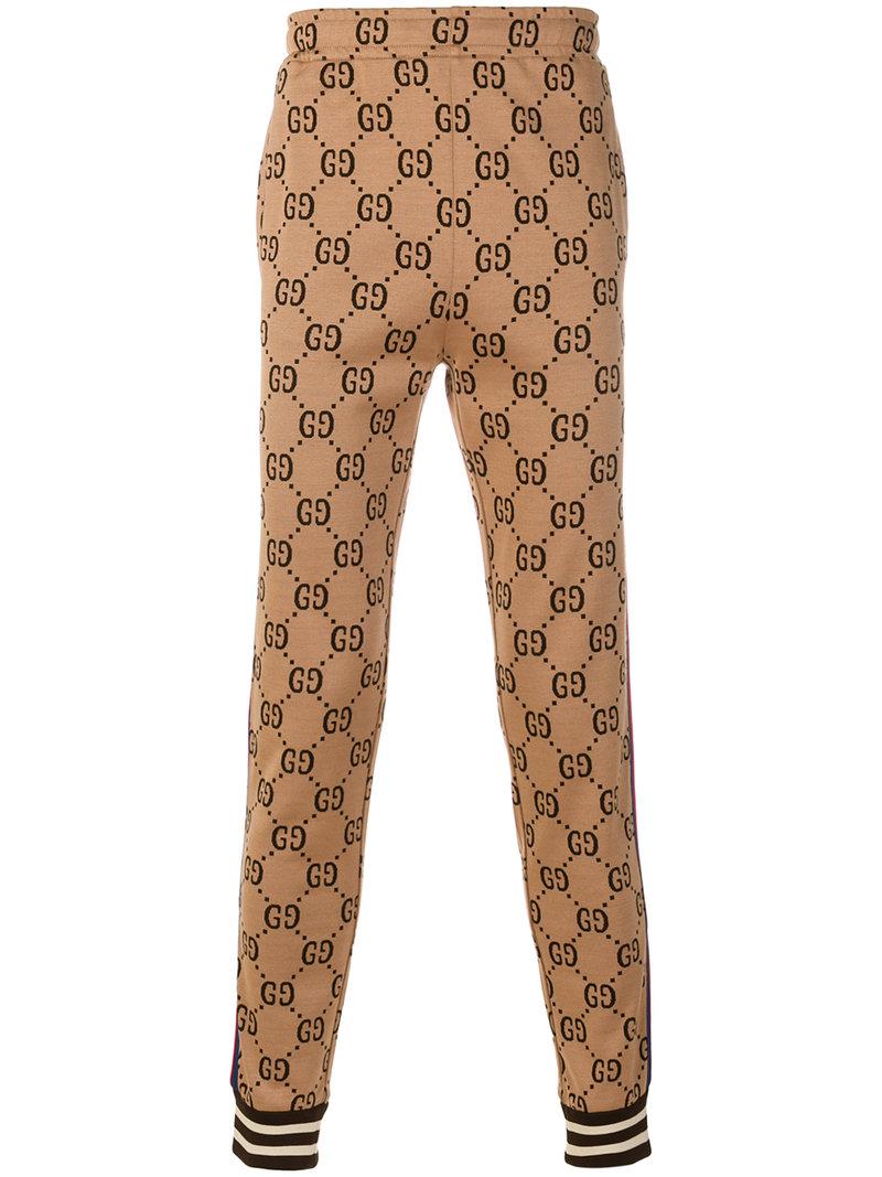 Gucci Gg Jacquard Jogging Trousers in Natural for Men | Lyst Canada