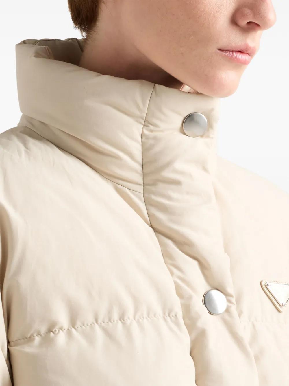 Prada トライアングルロゴ パデッドジャケット ナチュラル | Lyst