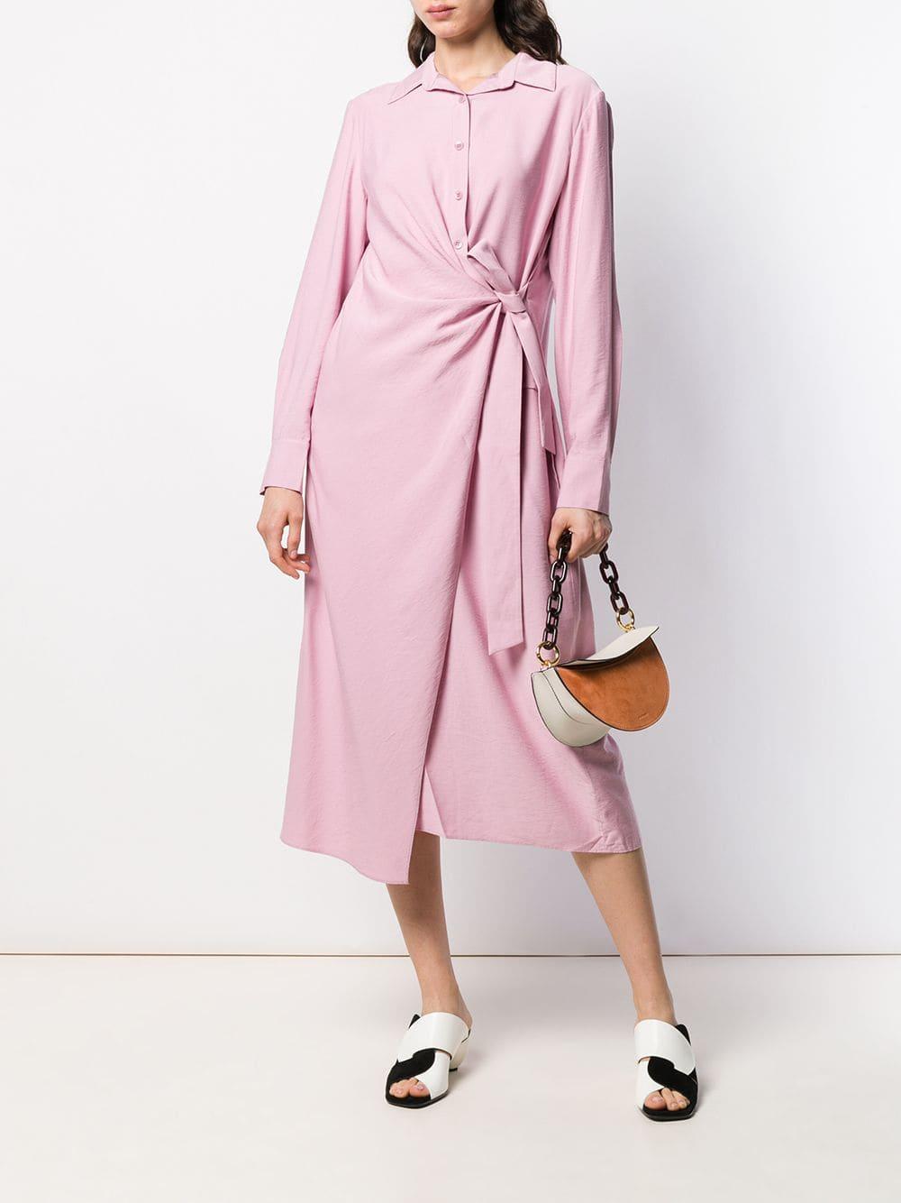 Tibi Synthetic Viscose Twill Shirtdress in Pink Lilac (Pink) - Lyst