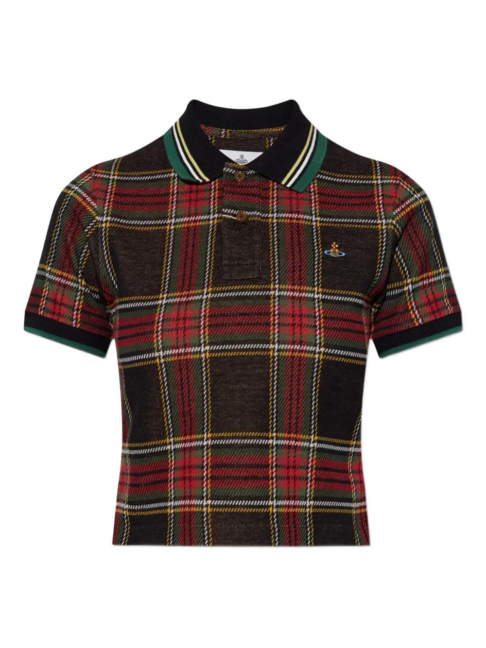 Vivienne Westwood Mini Classic Check-Print Cotton-Jersey Polo