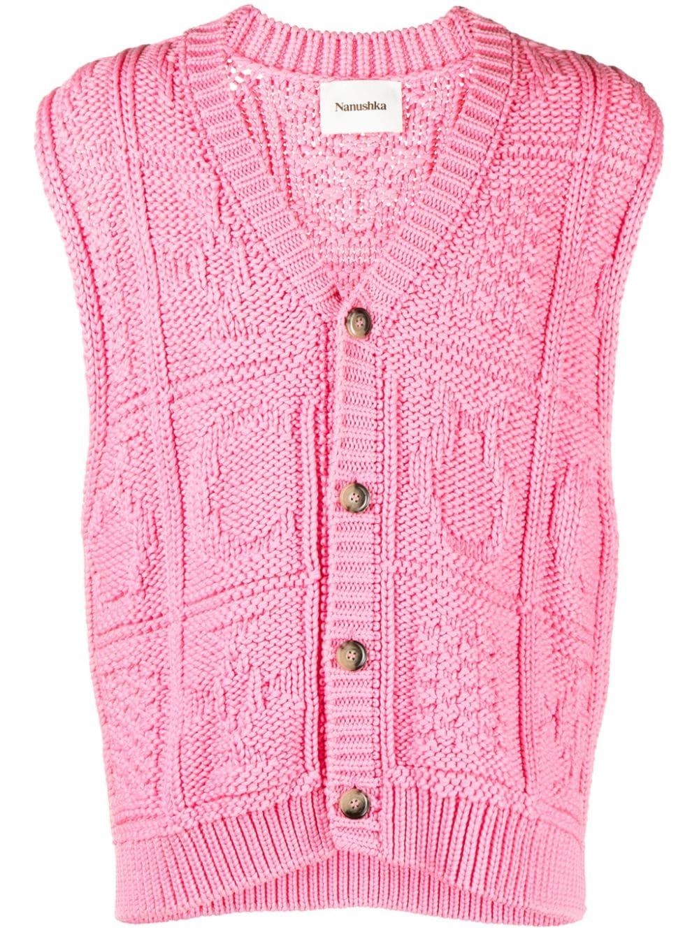 Pink sleeveless hotsell cardigan