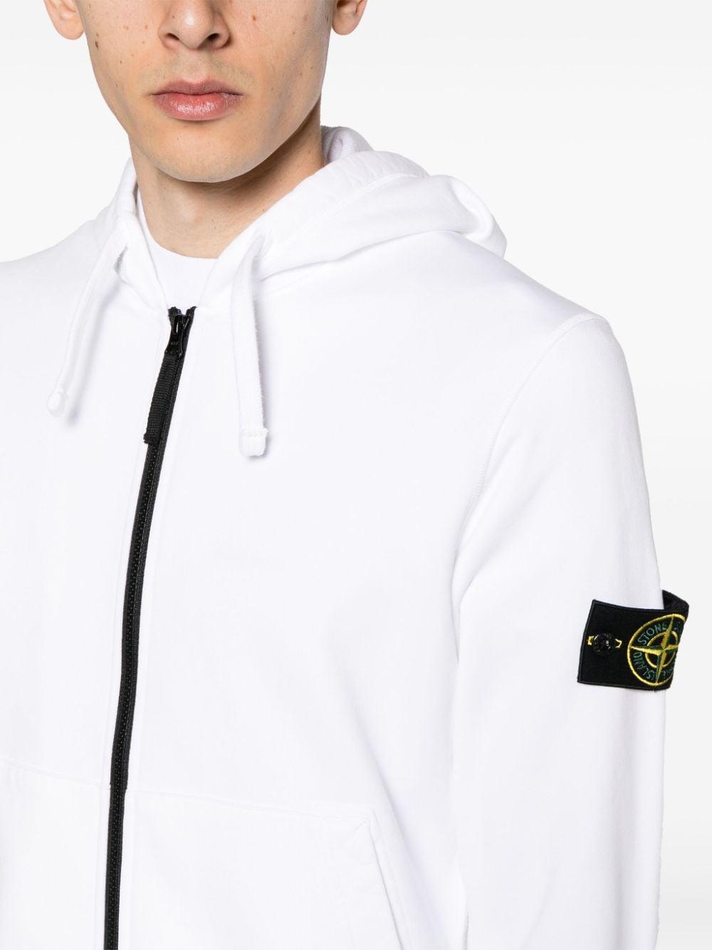Stone island best sale white zip hoodie