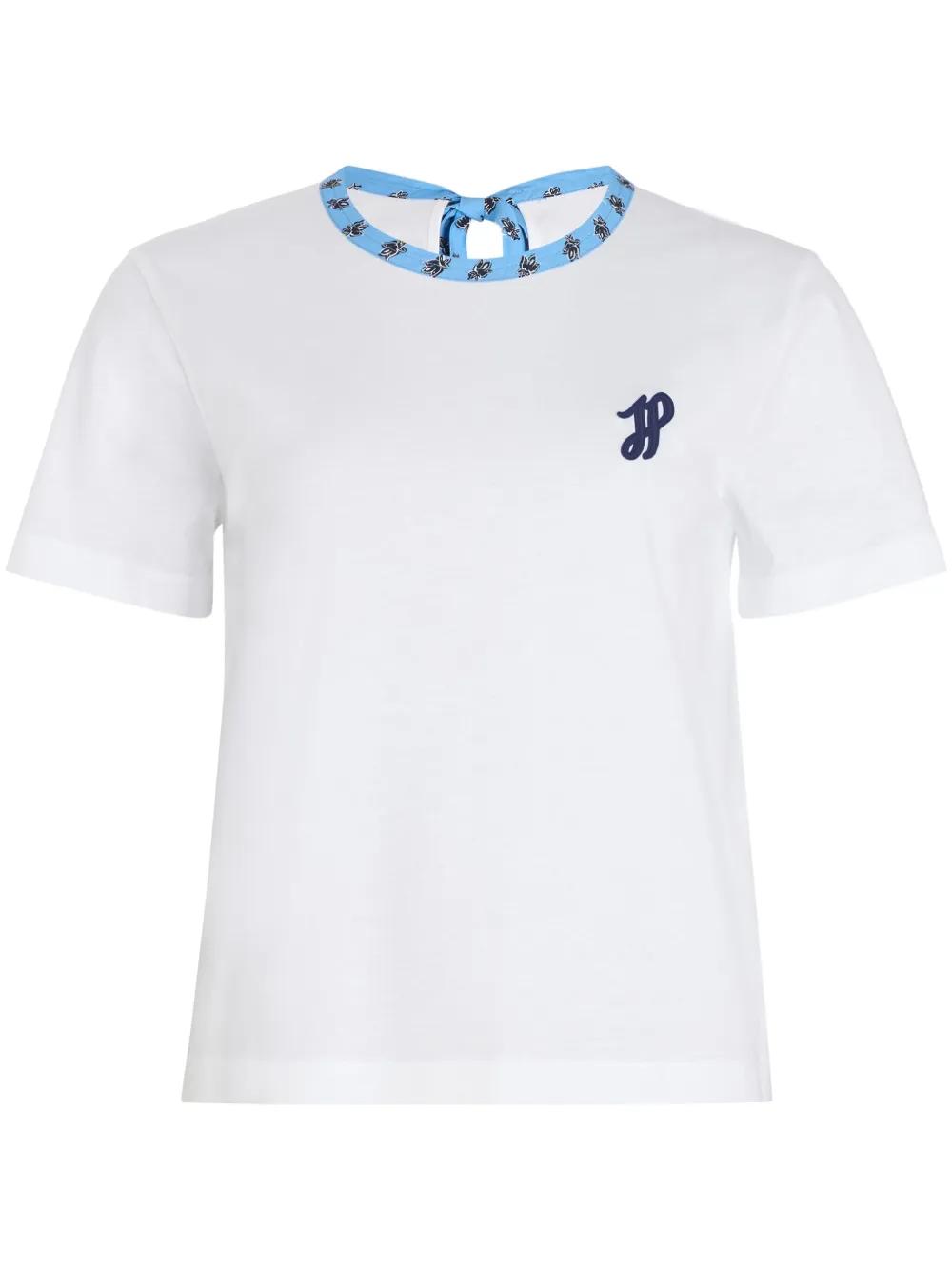 Patou Contrast-Collar Organic Cotton T-Shirt in White | Lyst
