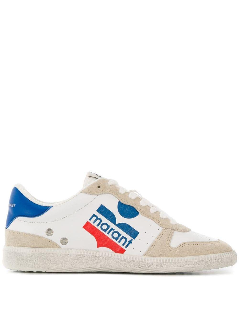 Isabel Marant Bulian Leather And Suede Sneakers in White Lyst UK