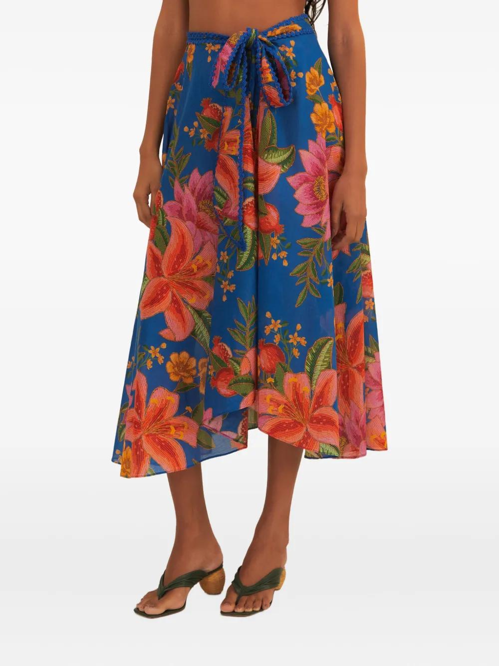 *Farm Rio* リーフプリントミディスカート Women's FARM Rio Skirts | Nordstrom