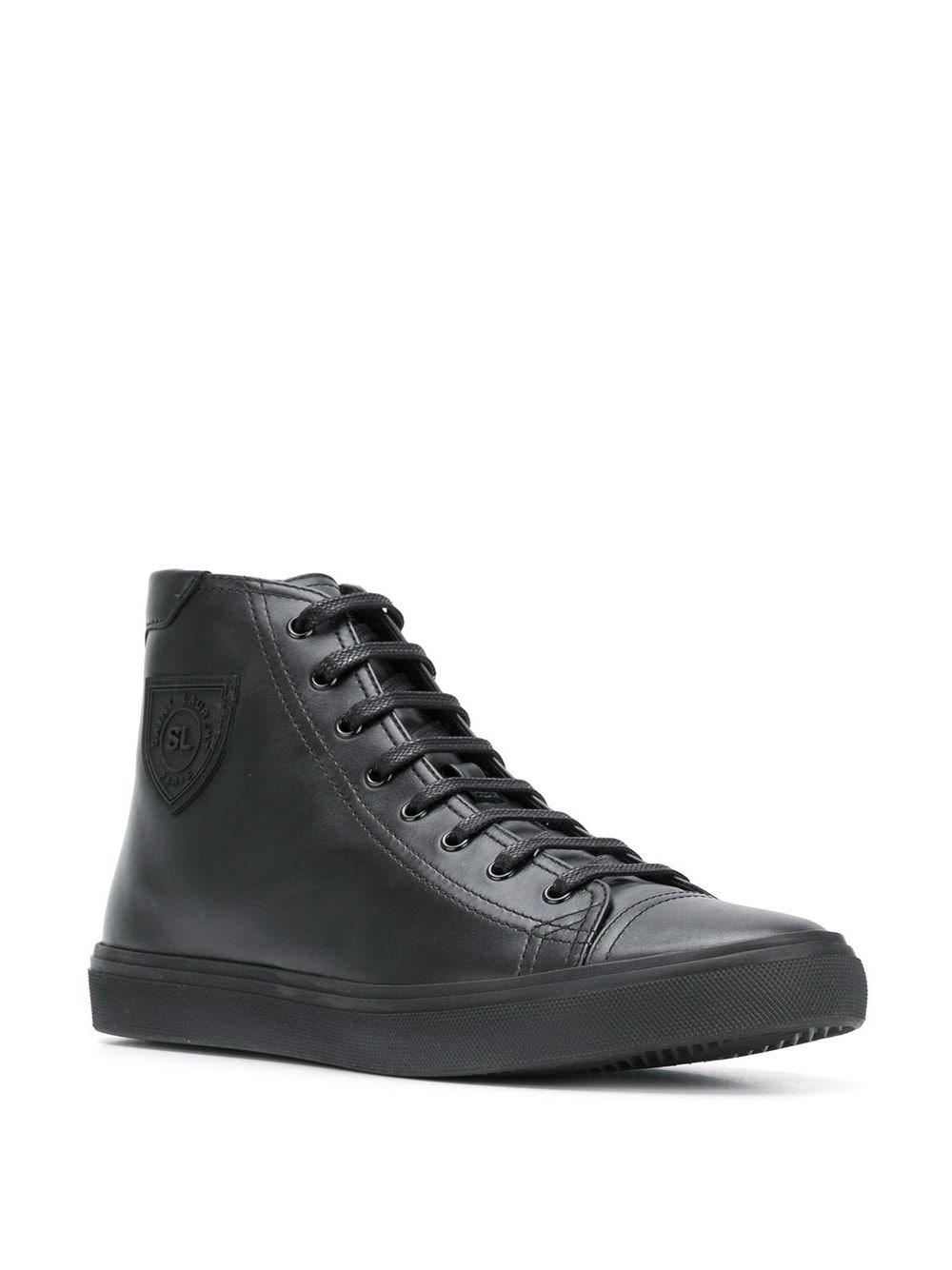 Saint Laurent Leather Bedford Sneakers in Black for Men | Lyst