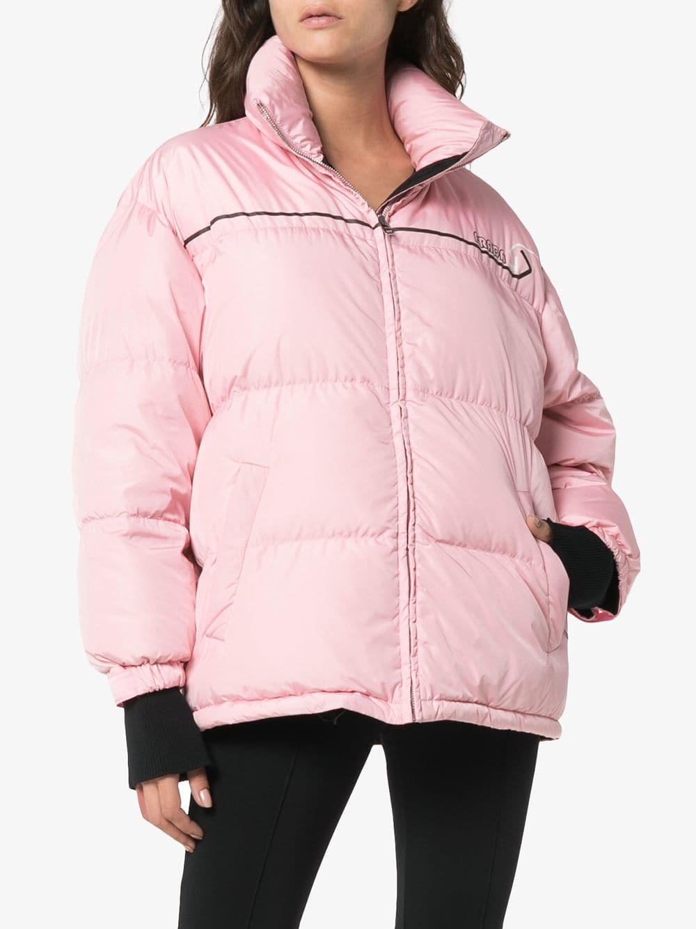 prada pink puffer jacket