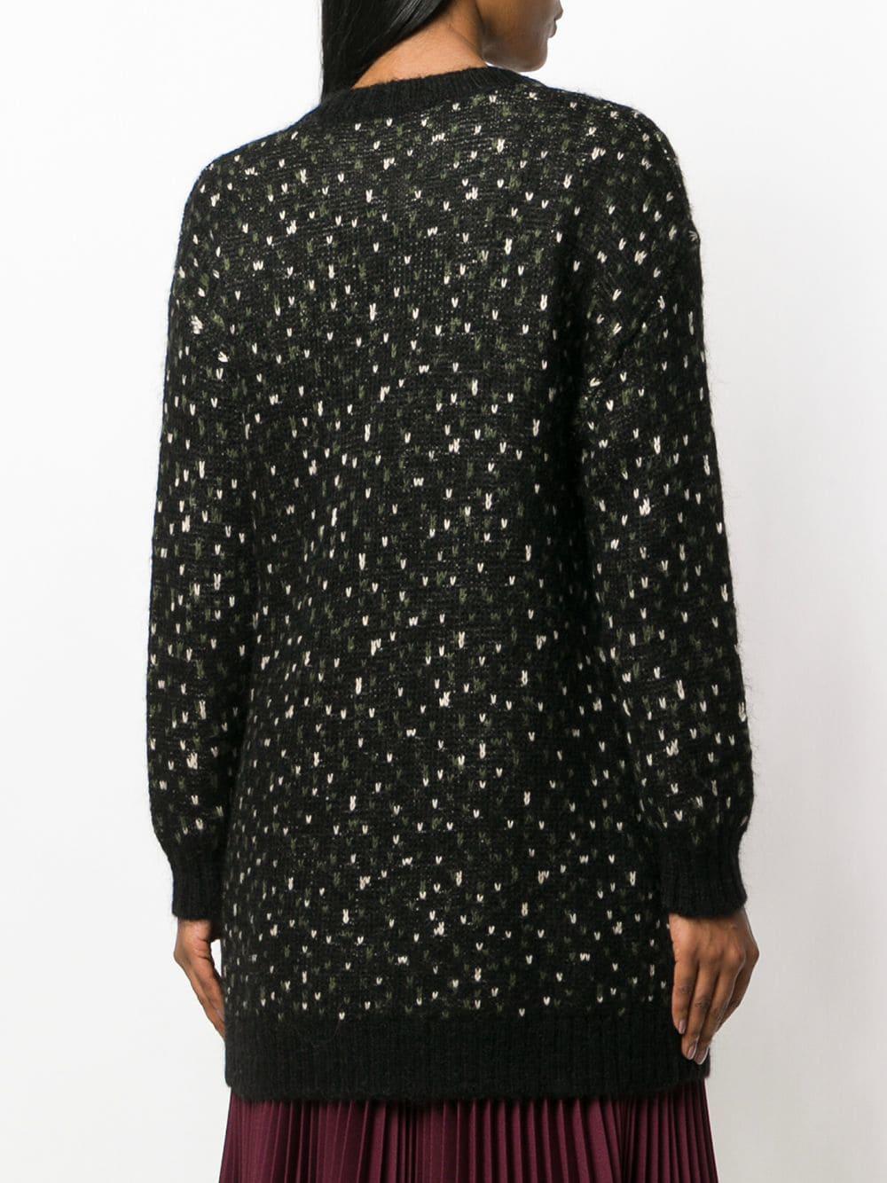 Twin Set Flower Embroidered Cardigan in Black | Lyst