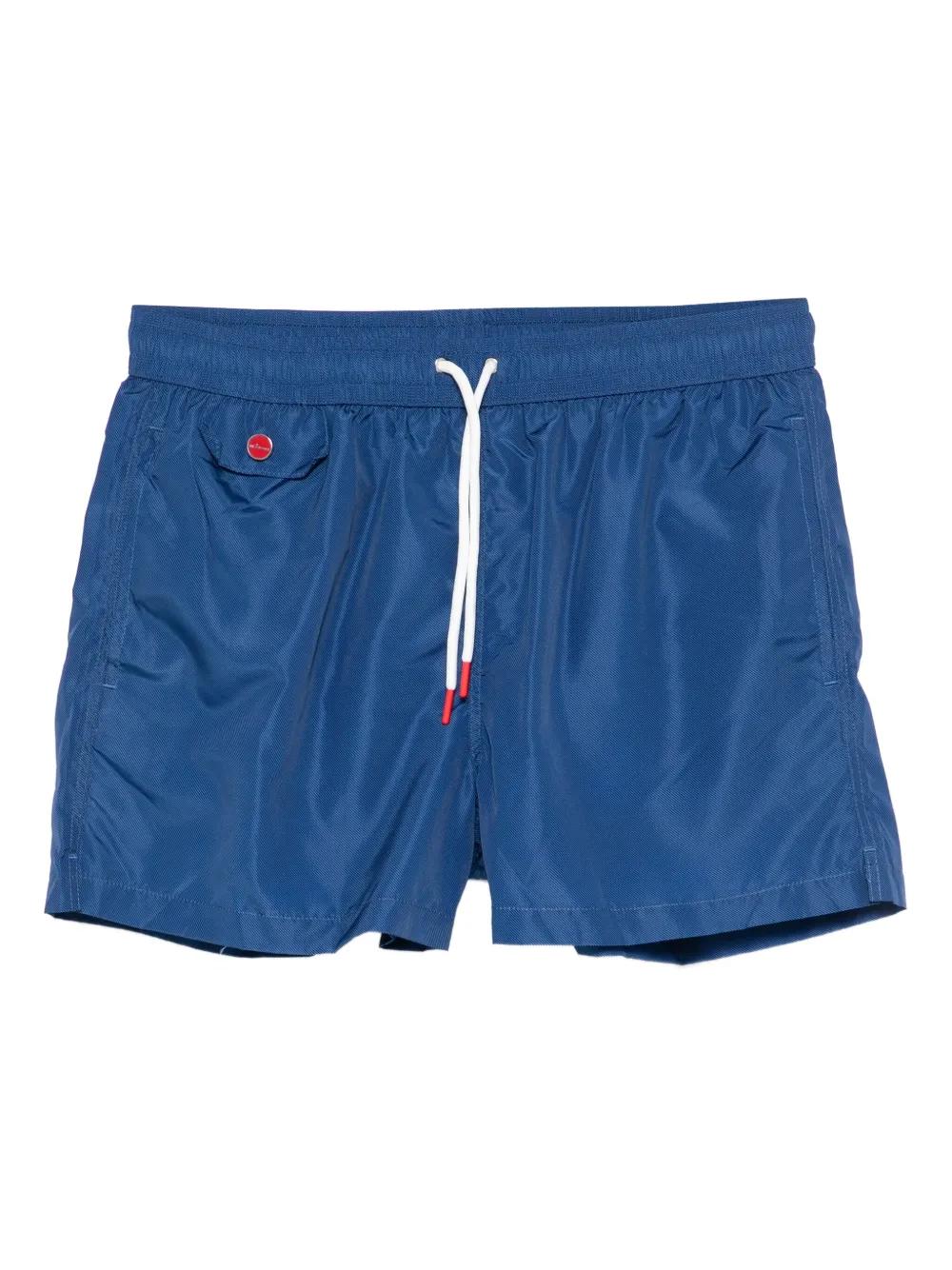 水着 KITON CIRO PAONE Nylon swim trunk with all-over print Rosso Kiton Swimwear for Men