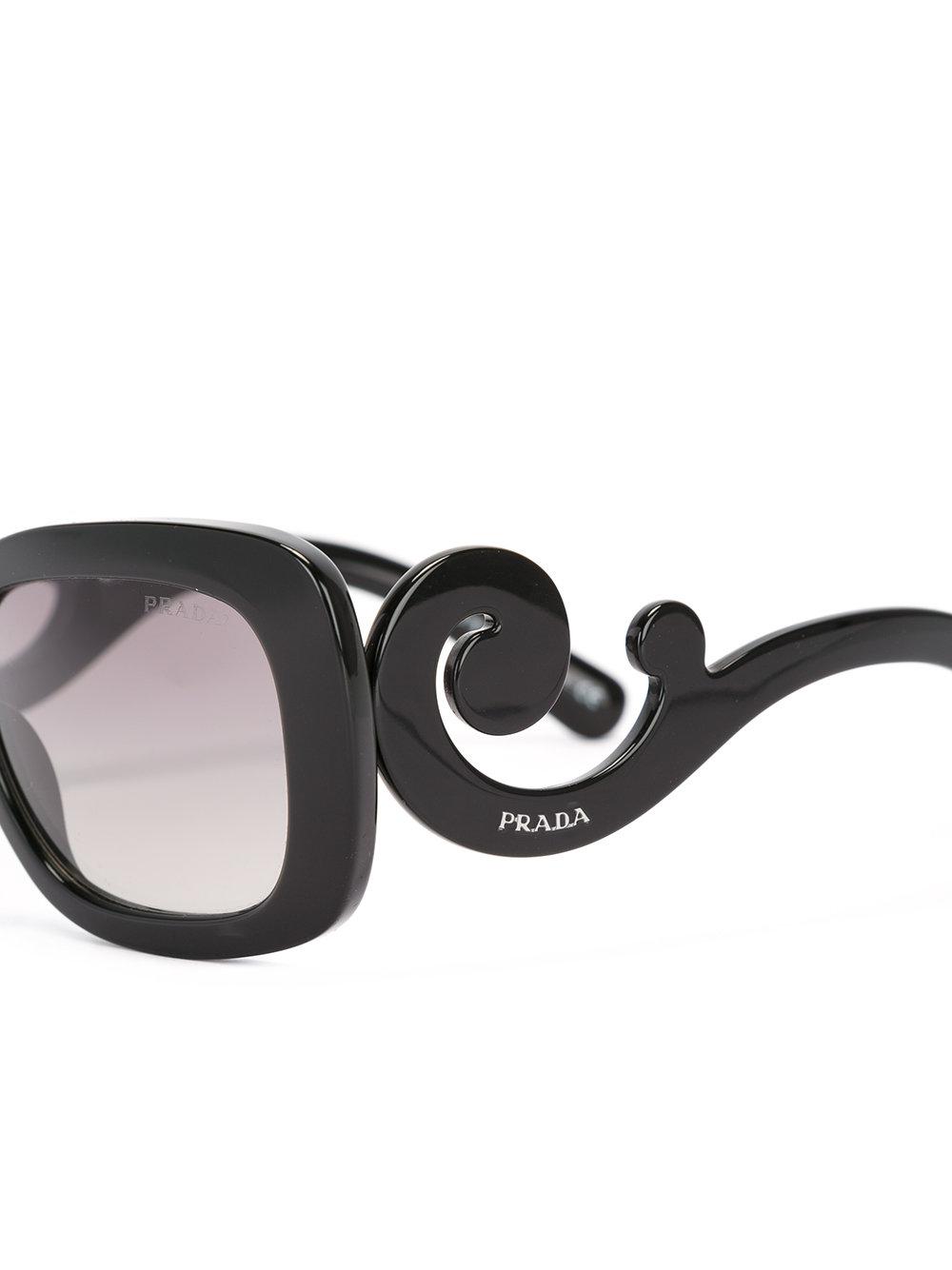 Prada Baroque Sunglasses in Black | Lyst