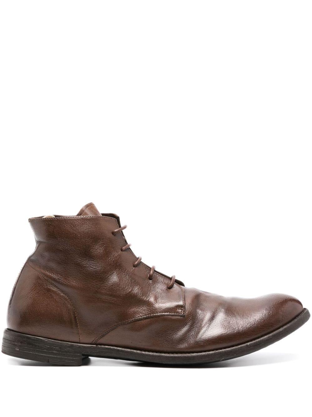 Officine Creative lace-up leather boots - Brown