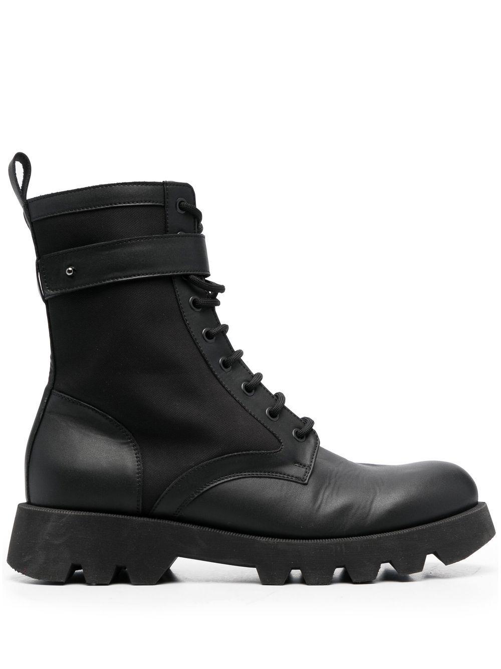 Karl Lagerfeld Leather Laceup Ankle Boots in Black for Men Lyst