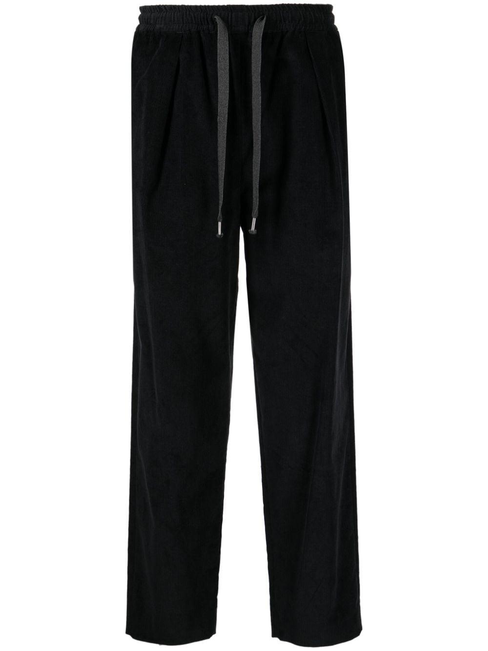 Yoshio Kubo Drawstring-waist Cotton Trousers in Black for Men | Lyst