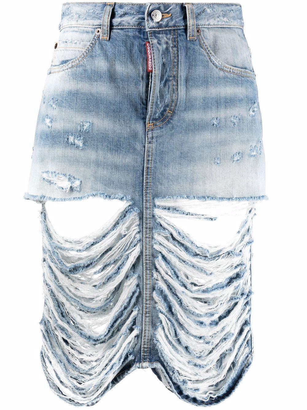 ネコポス可 Dsquared デニム ハイウエスト デニムスカート カラー ブルー 送料込まとめ買い10 ウェア Eservices