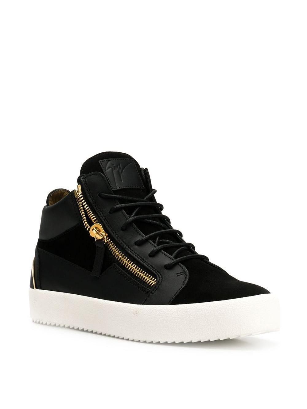 Giuseppe Zanotti Leather Side-zip Sneakers in Black for Men - Lyst