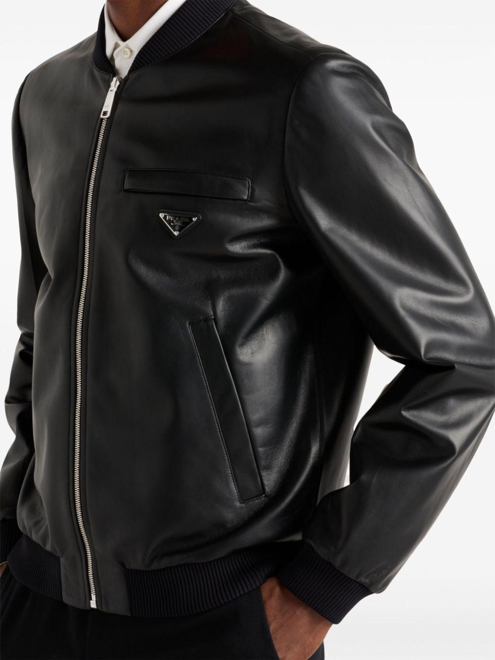 Prada leather bomber jacket hotsell