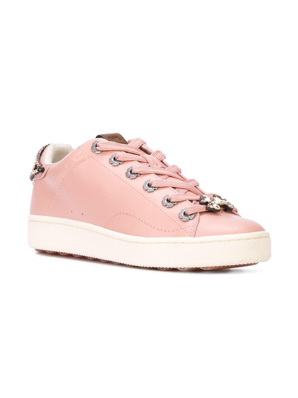 Coach c101 low shop top sneaker pink
