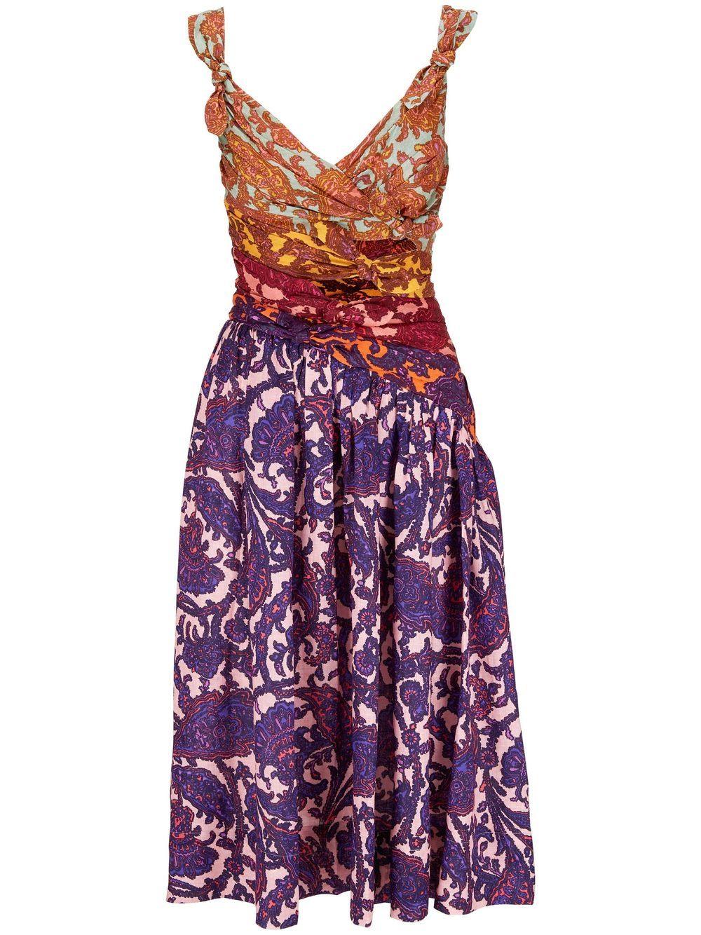 Zimmermann Tiggy Paisleyprint Midi Dress in Purple Lyst UK