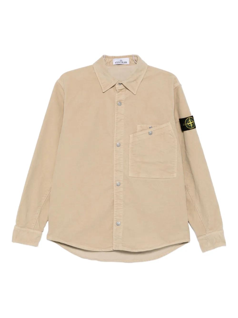 Stone Island Compass-Badge Shirt in Natural for Men Lyst