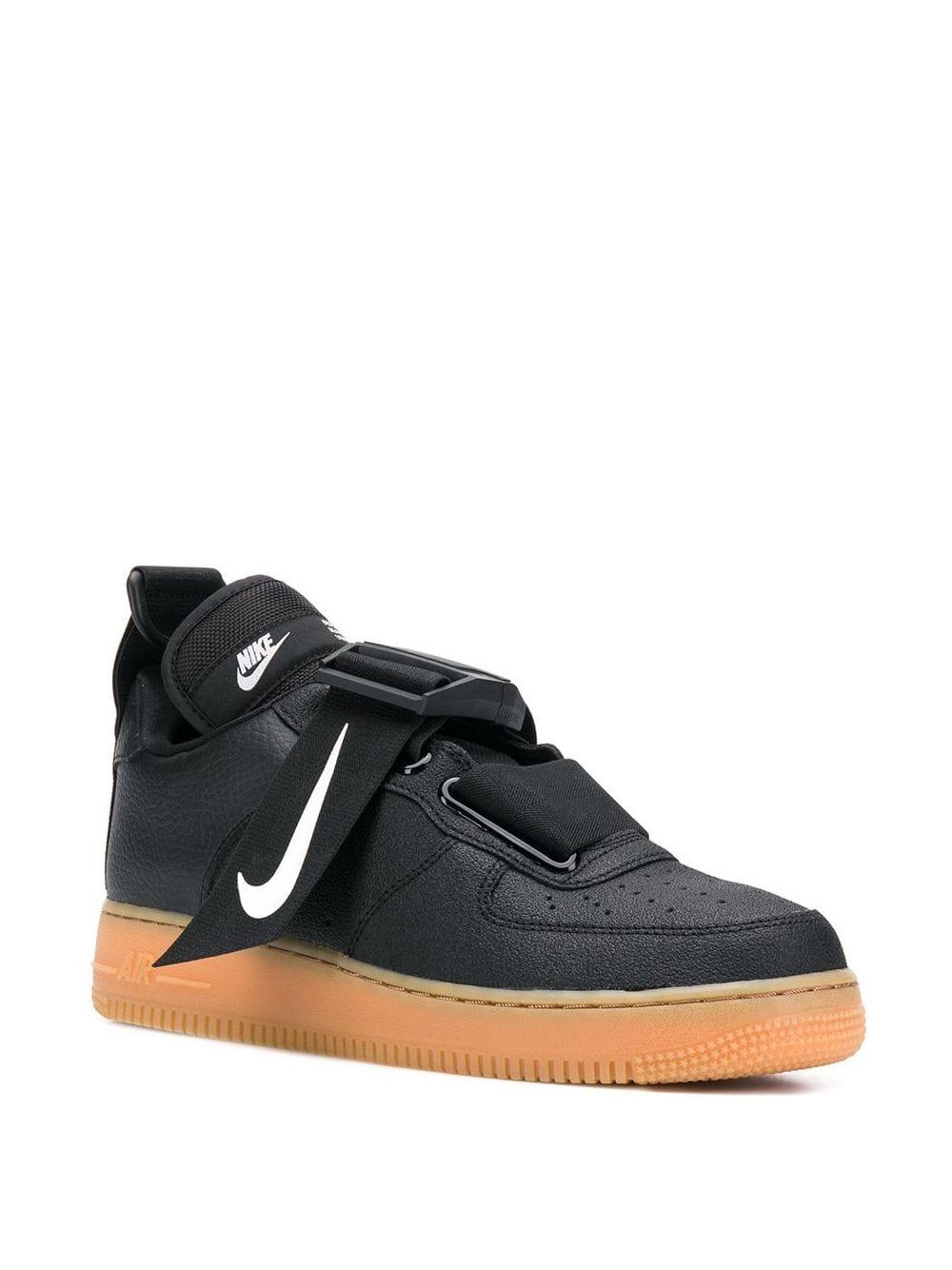 Nike Leather Air Adjustable Strap Sneakers in Black for Men | Lyst