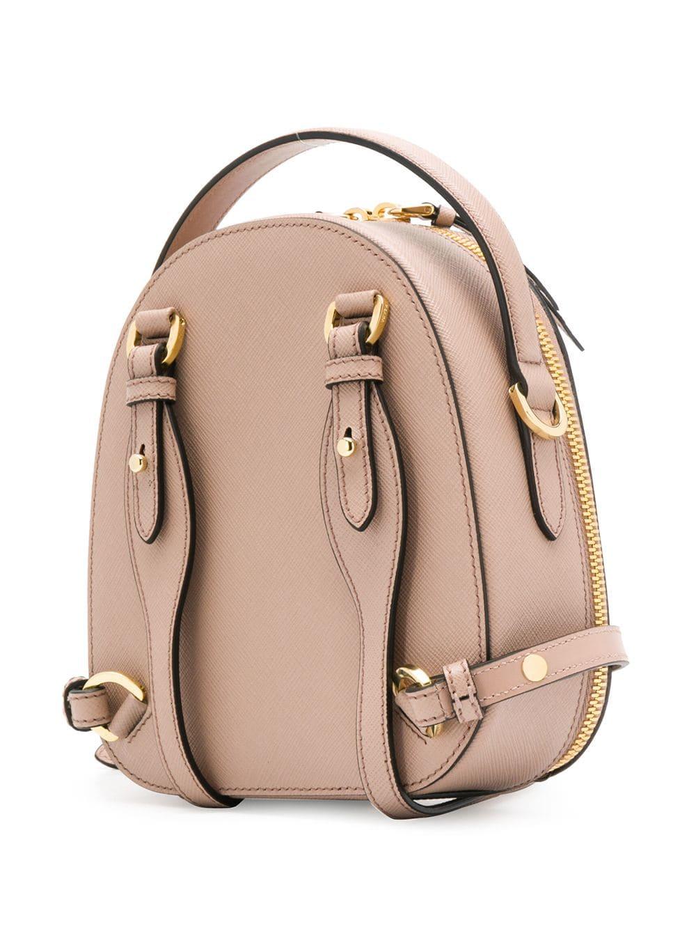prada mini logo plaque backpack