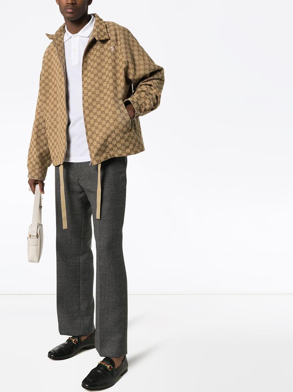 gucci canvas bomber jacket