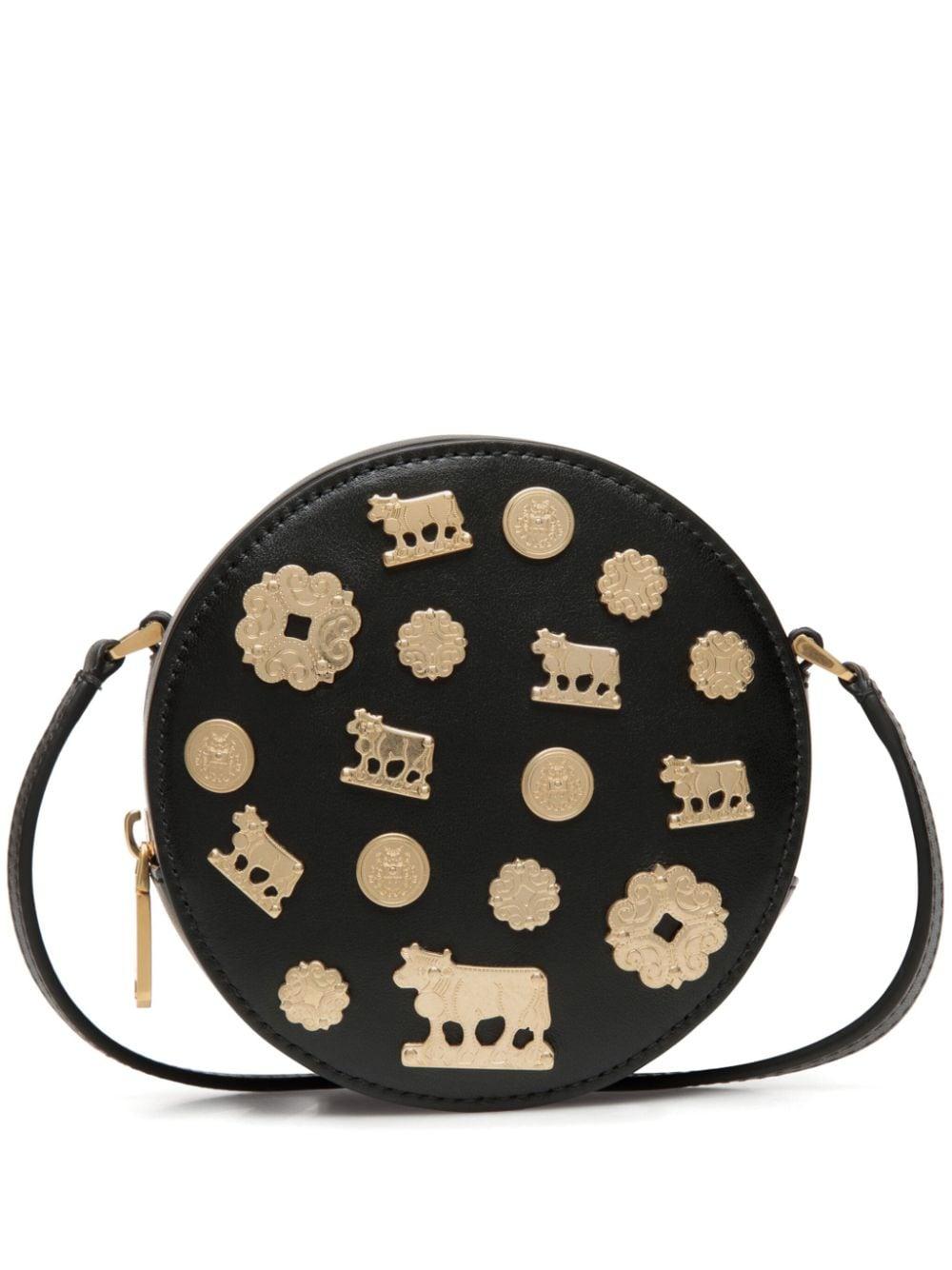 Black and white embellished cross body bag discount