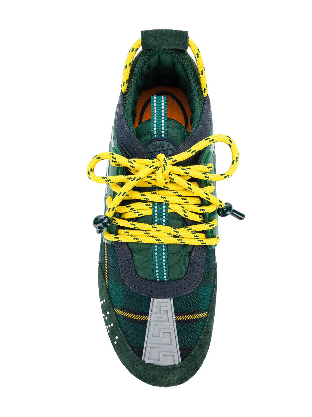 Versace Synthetic Chain Reaction Sneakers in Green for Men - Lyst