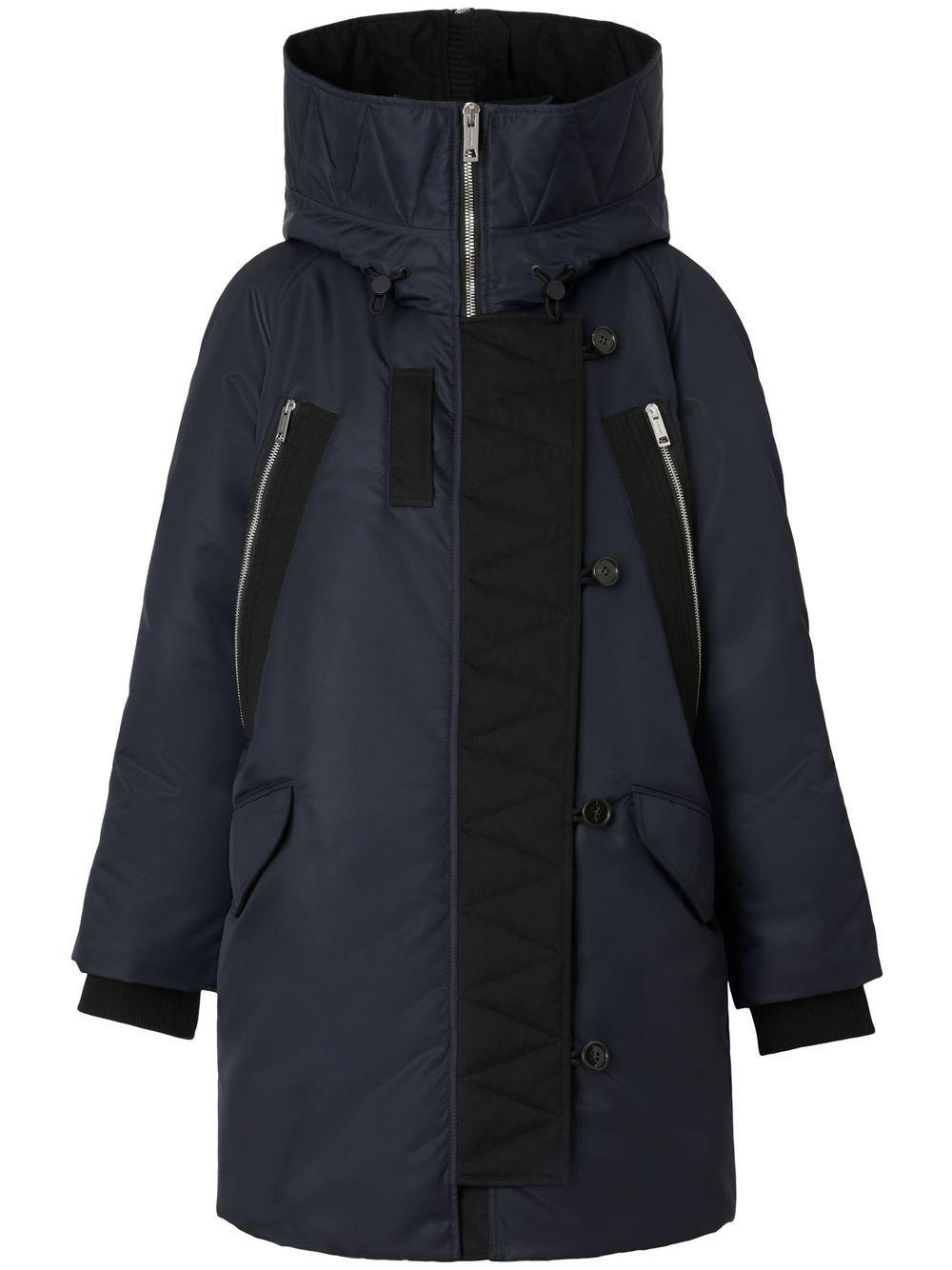 Burberry Oversized Hooded Puffer Coat in Blue | Lyst