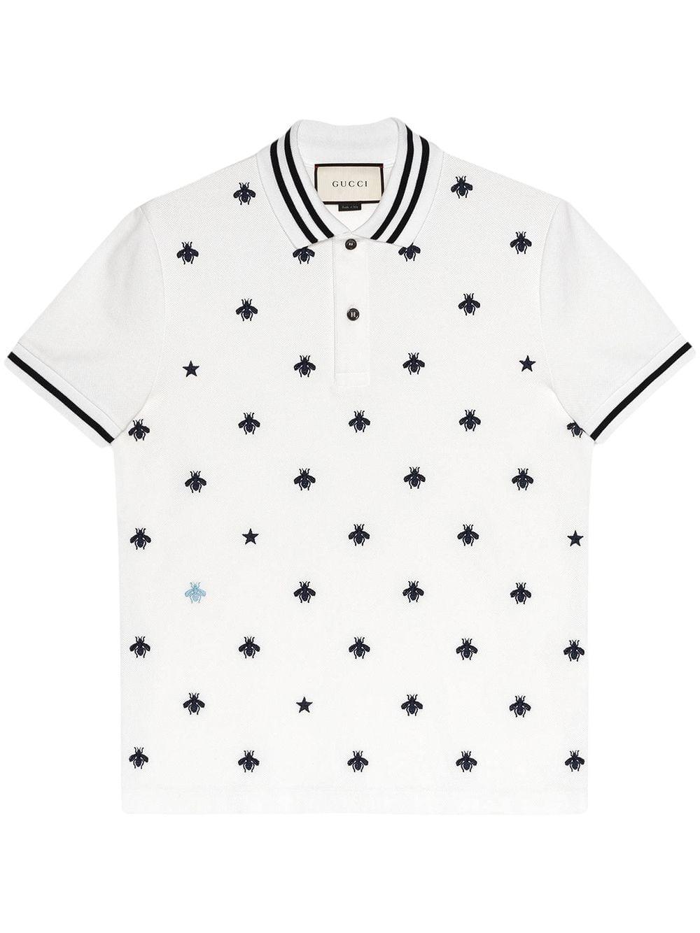 Gucci Polo With Bees And Stars in White for Men - Lyst