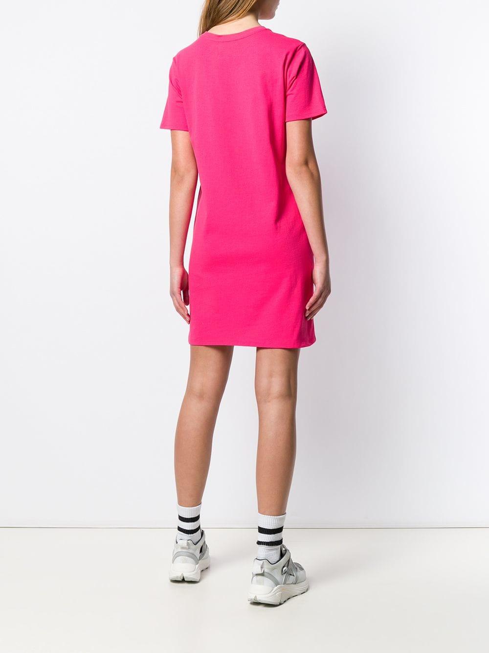 Women's Pink Logo Print T-shirt Dress