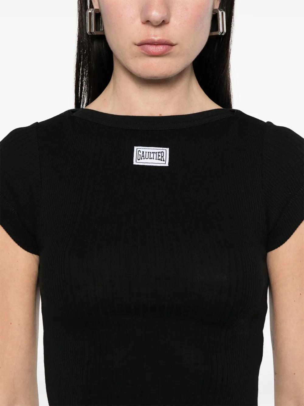 Jean Paul Gaultier Logo-Patch T-Shirt in Black | Lyst