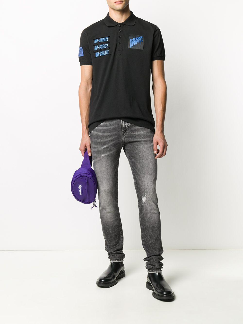 DIESEL Denim Distressed Skinny Jeans in Black for Men - Lyst