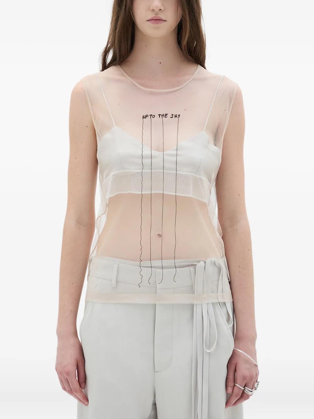 トップス 09SS ANN DEMEULEMEESTER Silk Tank Top Seva ''Holy'' Print Tank Top – Ann Demeulemeester
