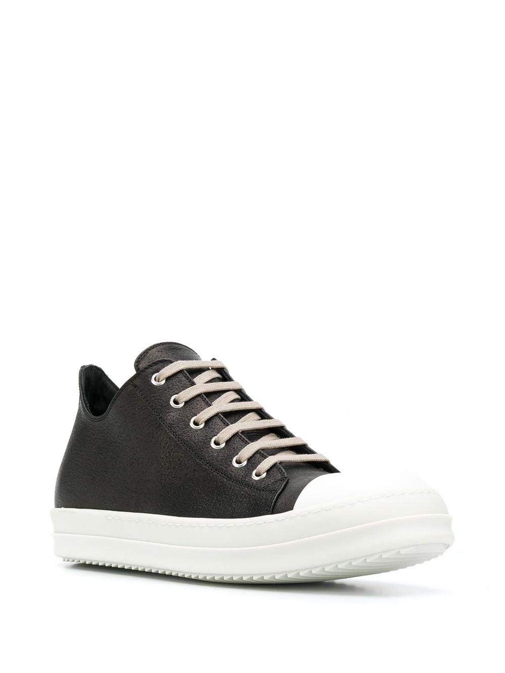 Rick Owens Leather Lace-up Low-top Sneakers in Black for Men - Lyst
