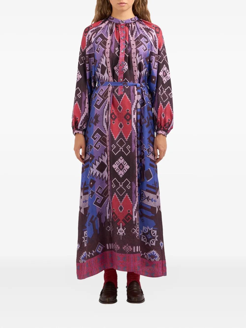 ワンピース PIERRE LOUIS MASCIA Women Dresses ALOES AB12178 514930 Blue ALOE Dress Silk in BISANZIO | Pierre-Louis Mascia®