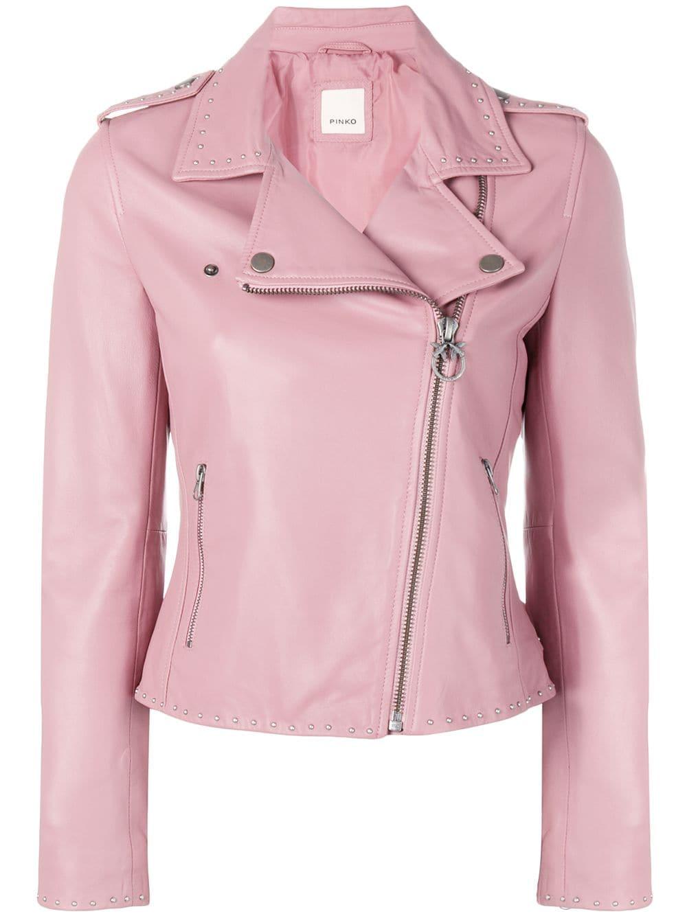 pink spiked leather jacket