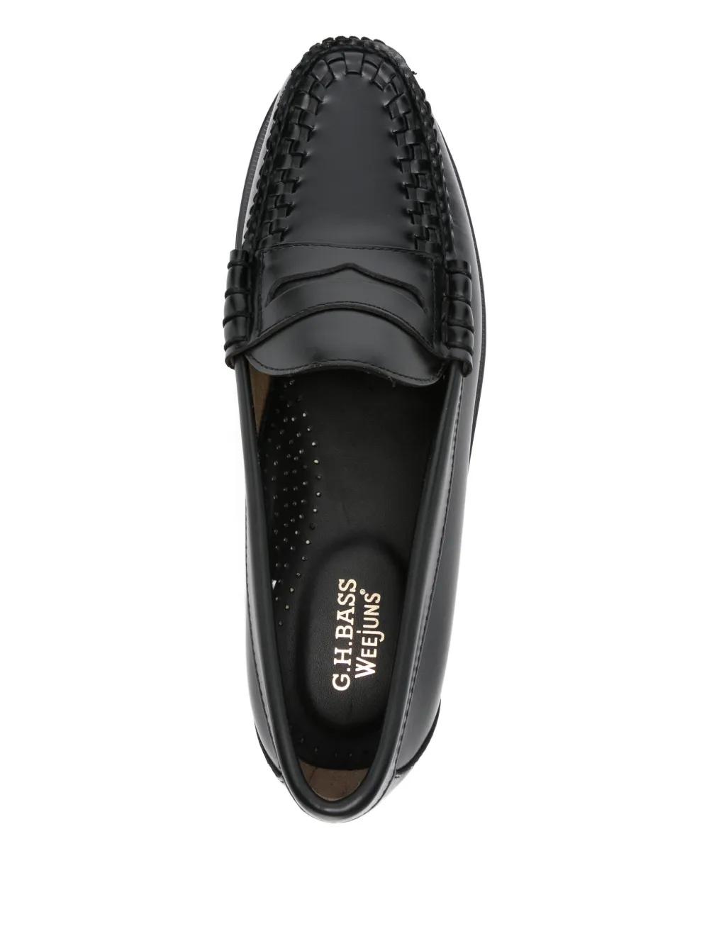 G.H. Bass & Co. Woven-Front Leather Loafers in Black for Men  display picture 3