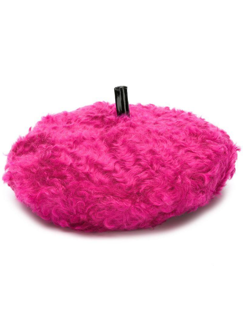 Pink fluffy beret Clearance
