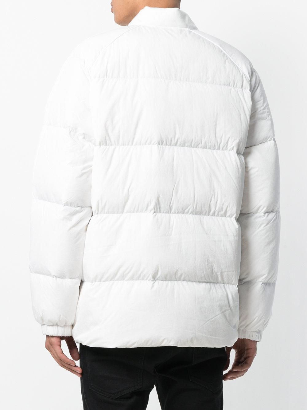 adidas Originals Synthetic Zipped Puffer Jacket in White for Men | Lyst