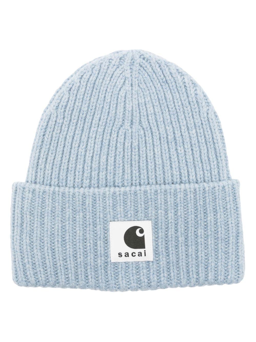 Sacai X Carhartt Wip Ribbed-knit Beanie in Blue for Men | Lyst